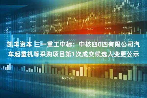 凯丰资本 三一重工中标：中核四0四有限公司汽车起重机等采购项目第1次成交候选人变更公示