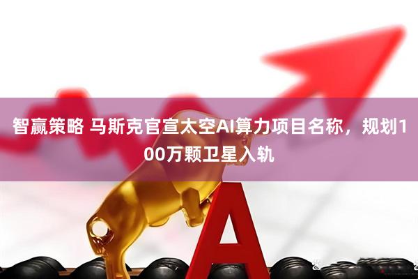 智赢策略 马斯克官宣太空AI算力项目名称，规划100万颗卫星入轨